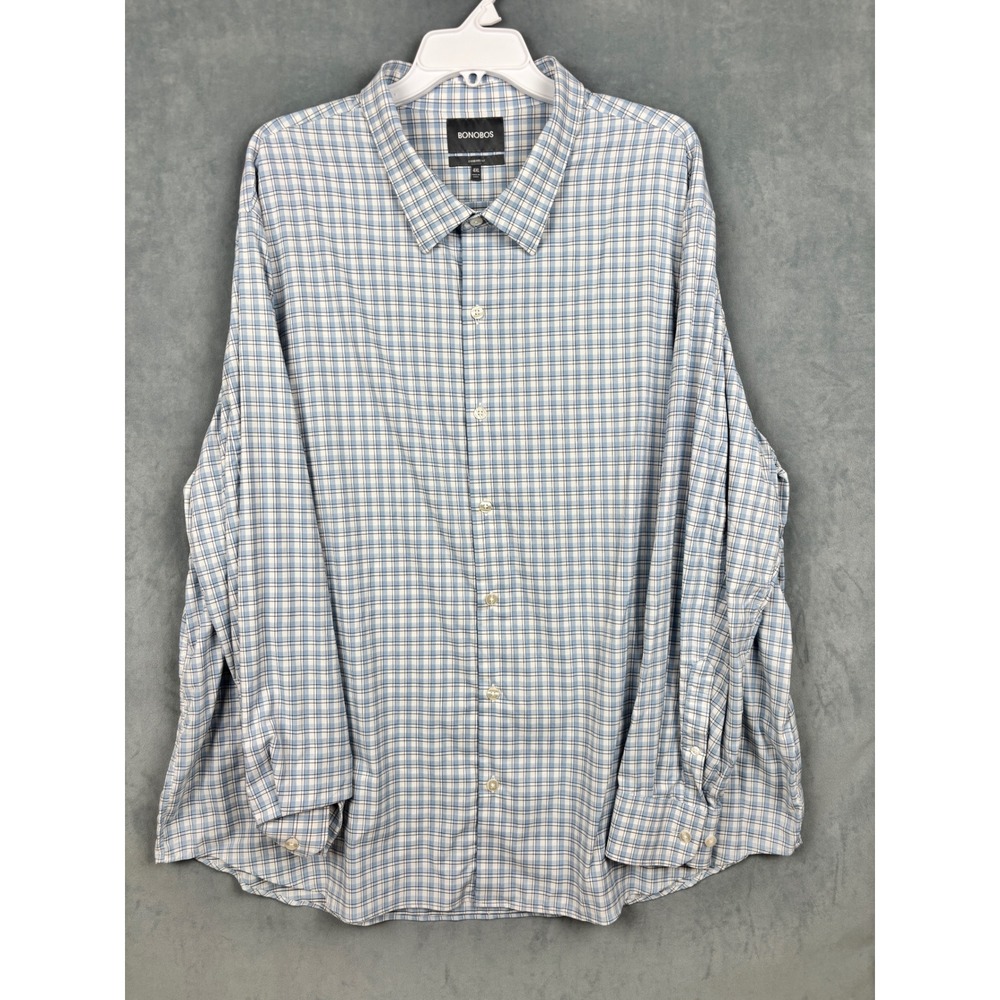 Bonobos 4XL Standard Fit Blue Plaid Tech Stretch Button Down Shirt 22261-BMA29